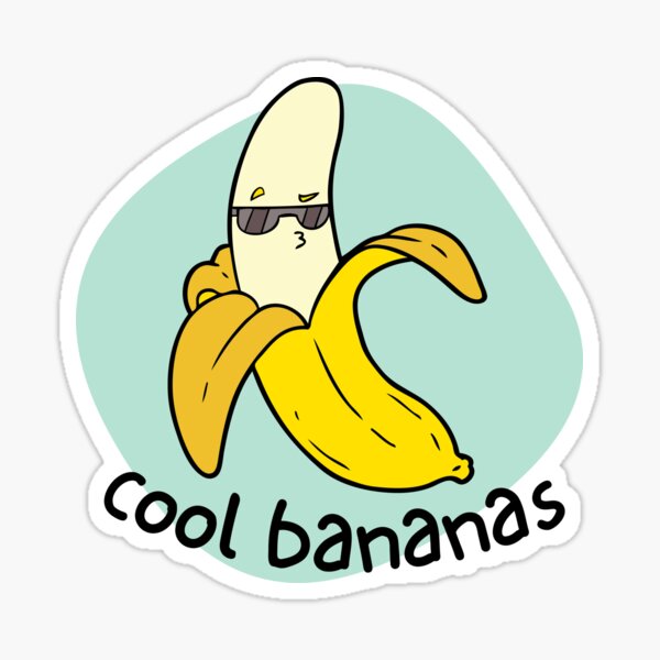"Cool bananas Food pun" Sticker for Sale by Dingbatsapparel Redbubble