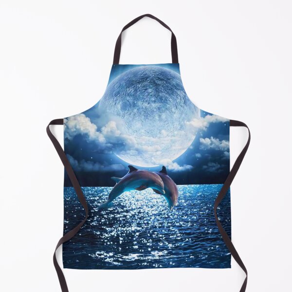 Item preview, Dolphins Jumping Animal Full Moon designed and sold by Julietgomes.