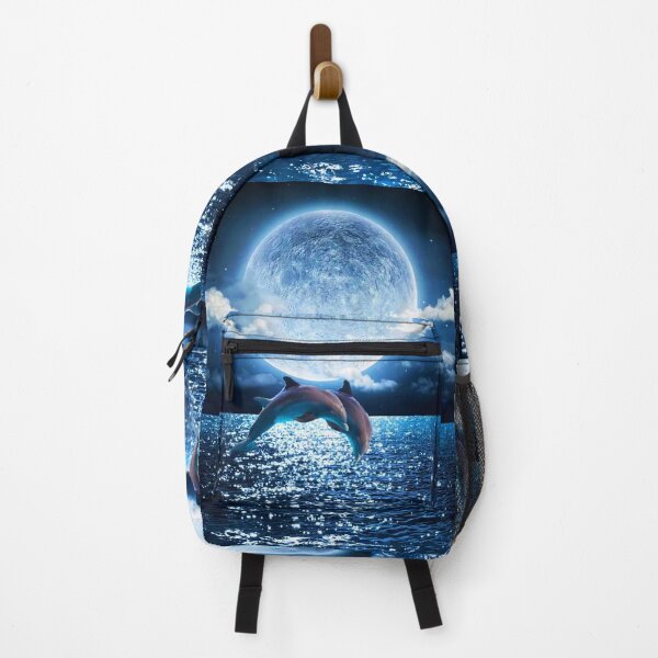 Item preview, Dolphins Jumping Animal Full Moon designed and sold by Julietgomes.