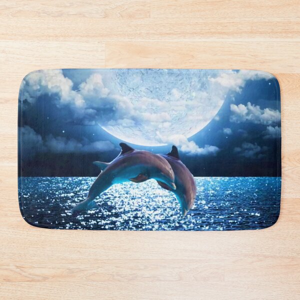 Item preview, Dolphins Jumping Animal Full Moon designed and sold by Julietgomes.