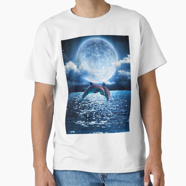 Item preview, Dolphins Jumping Animal Full Moon designed and sold by Julietgomes.