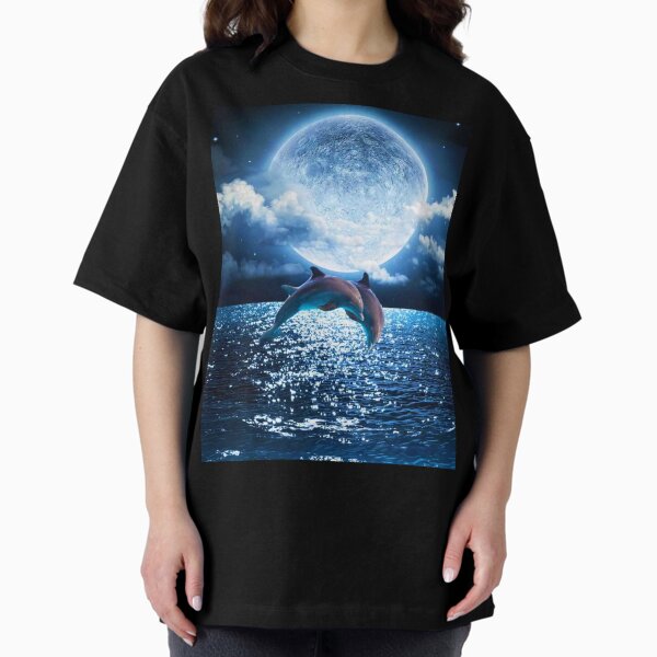 Item preview, Dolphins Jumping Animal Full Moon designed and sold by Julietgomes.