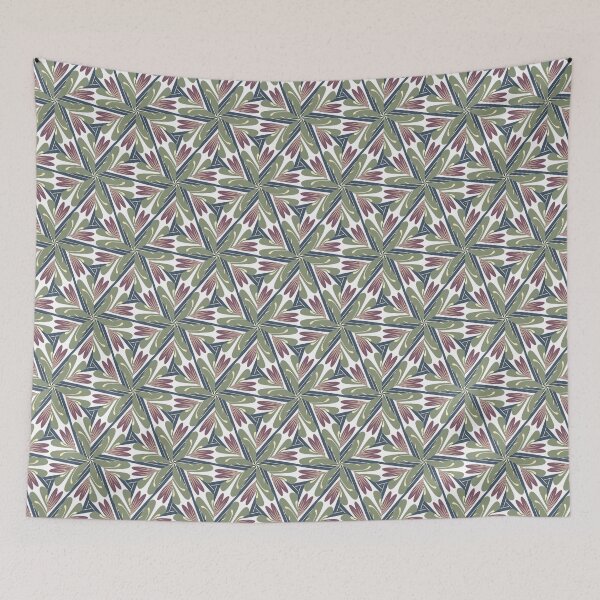 Item preview, Colorful Happy Purple, Green, Yellow, and Blue Geometric Abstract Floral Design designed and sold by cozycaroline.