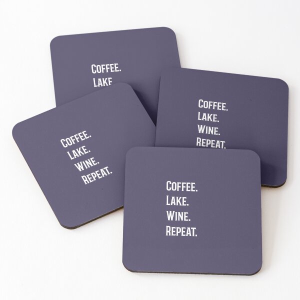 Item preview, Coffee Lake Wine Repeat cool funny quote designed and sold by KiriBrero.