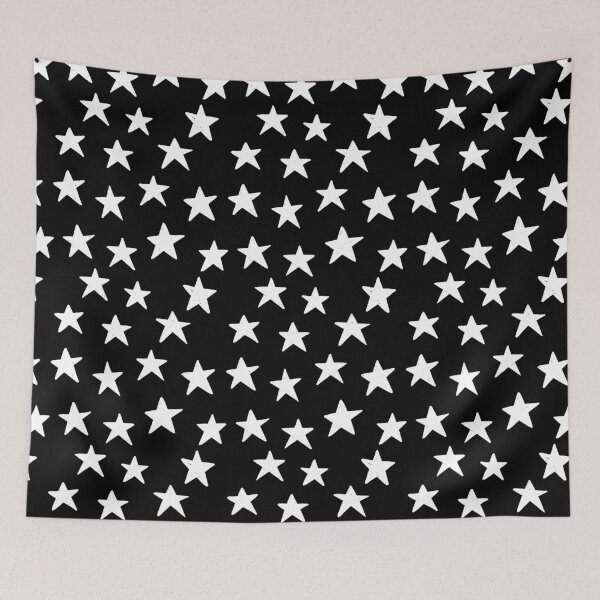 Item preview, White Stars Pattern Black and white designed and sold by trajeado14.