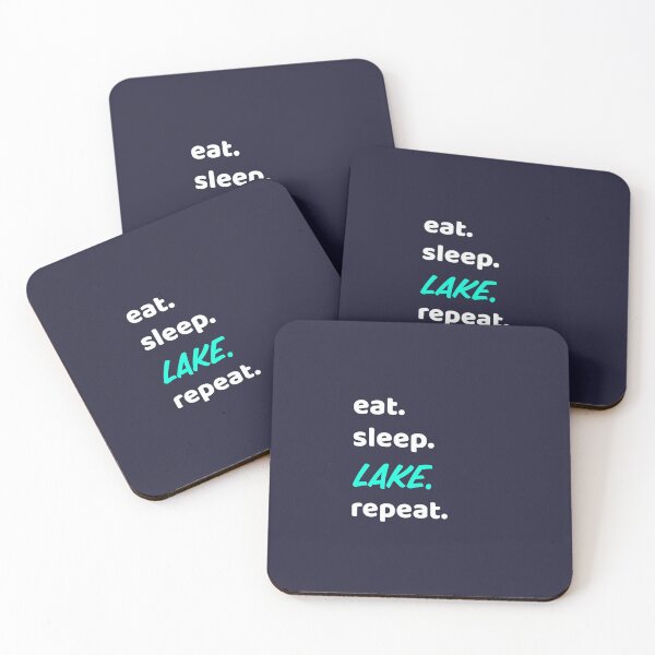 Item preview, Eat Sleep Lake Repeat cool funny quote designed and sold by KiriBrero.
