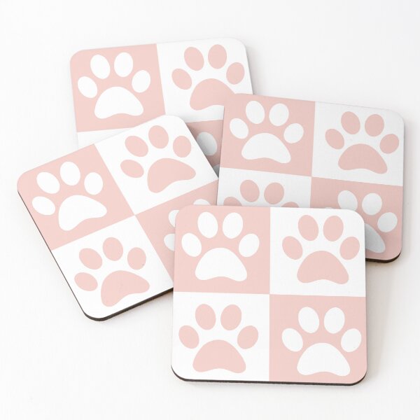 Item preview, Checkered baby Pink and white dog paw print pattern 2 | Cute Gifts for dog mom, dog dad, dog lover and dog owner  designed and sold by Violet Treasures.