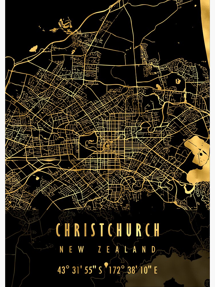 "CHRISTCHURCH MAP NEW ZEALAND" Sticker for Sale by hatimelhag Redbubble