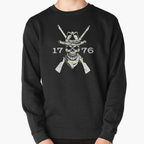 Revolutionary Skull 1776 Vintage Distressed Pullover Sweatshirt