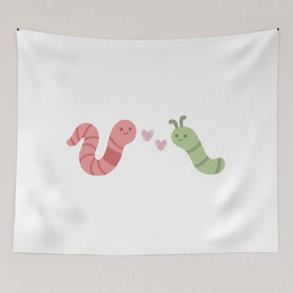 Item preview, worm and caterpillar in love designed and sold by signedbykaty.