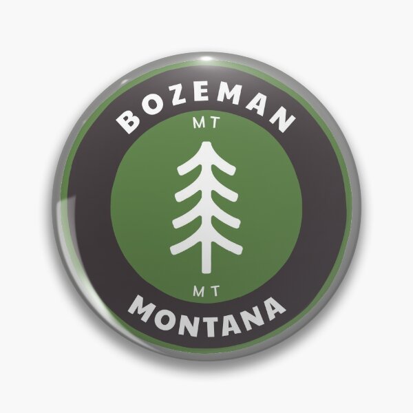 Item preview, Bozeman Montana - MT Badge with a Forest Tree Wilderness Roundlet designed and sold by palmettodigital.