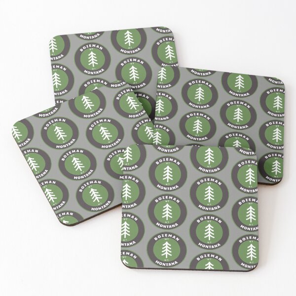 Item preview, Bozeman Montana - MT Badge with a Forest Tree Wilderness Roundlet designed and sold by palmettodigital.