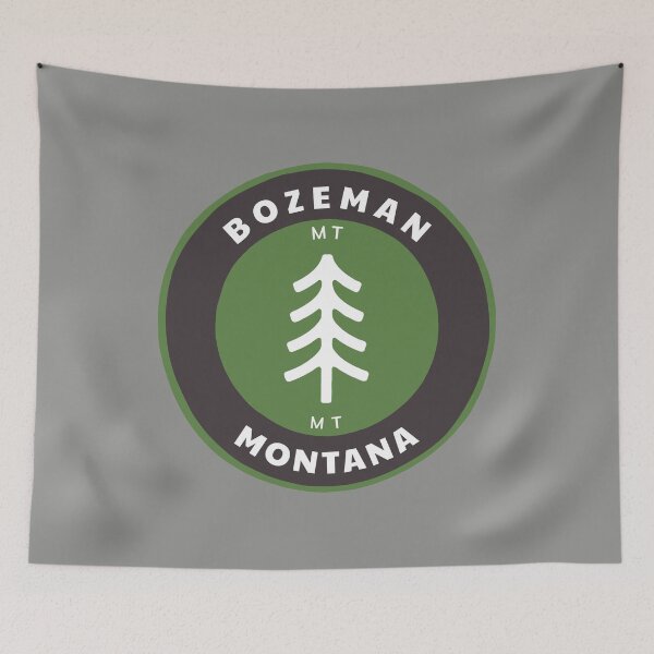 Item preview, Bozeman Montana - MT Badge with a Forest Tree Wilderness Roundlet designed and sold by palmettodigital.