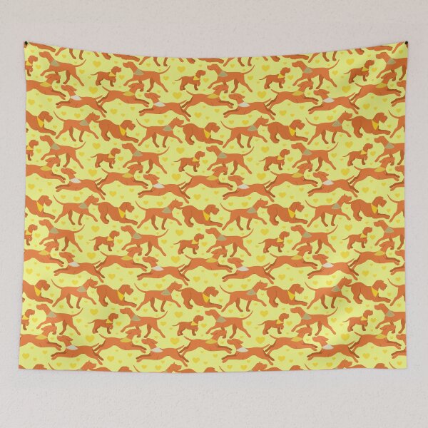 Aperçu de l'œuvre Vizslas en jaune créée et vendue par animalartbyjess.