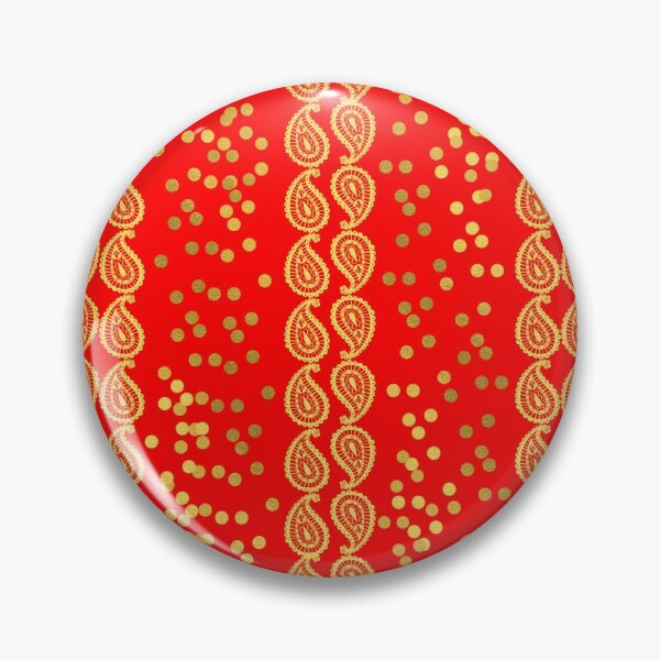Item preview, Gold Paisley and Light Spots on Bright Red Background designed and sold by RiadMannan.