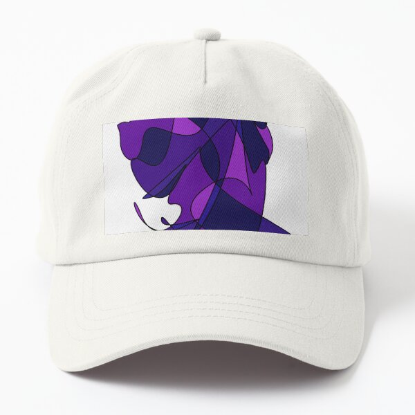 Abstract Lines And Curves In Purple And Blue Dad Hat