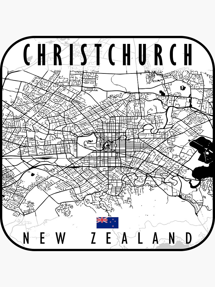 "CHRISTCHURCH MAP NEW ZEALAND" Sticker for Sale by hatimelhag Redbubble