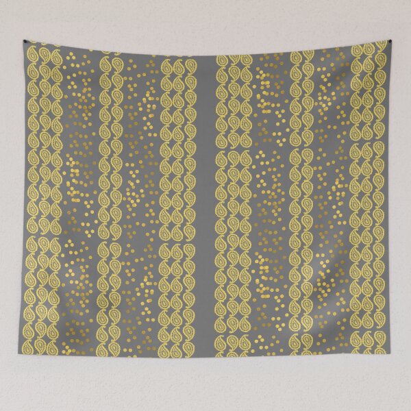 Item preview, Gold Paisley on Grey Background designed and sold by RiadMannan.