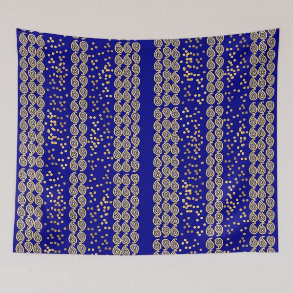 Item preview, Gold Paisley on Dark Blue Background designed and sold by RiadMannan.