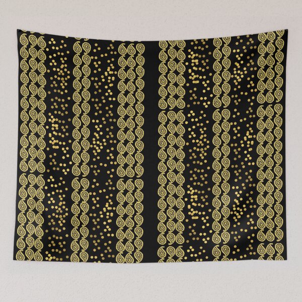 Item preview, Gold Paisley on Black designed and sold by RiadMannan.