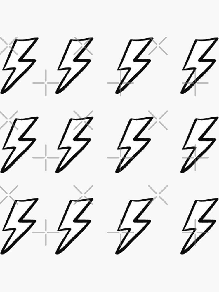 "Black Lightning Bolt" Sticker for Sale by BichouKhalil Redbubble