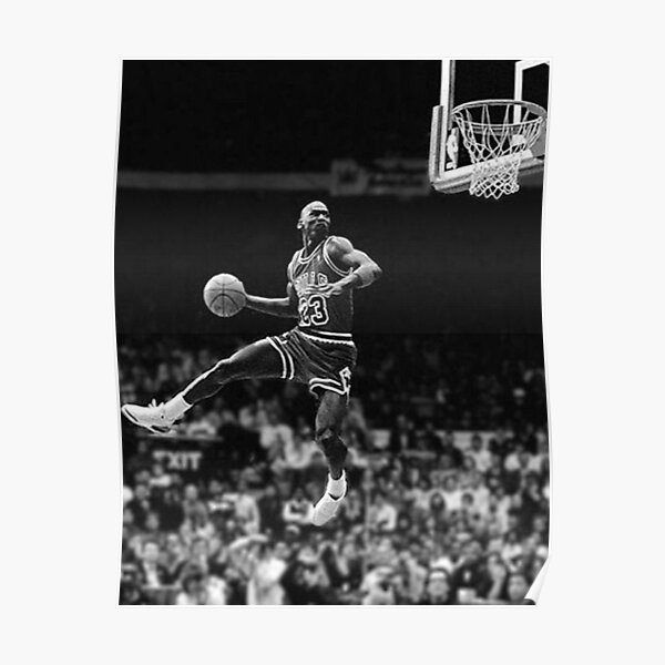 Michael Jordan Schwarz und Weiß Poster
