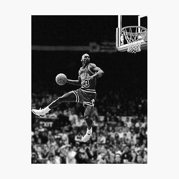 Michael Jordan Black and White Photographic Print