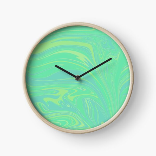 Swirly greens Clock