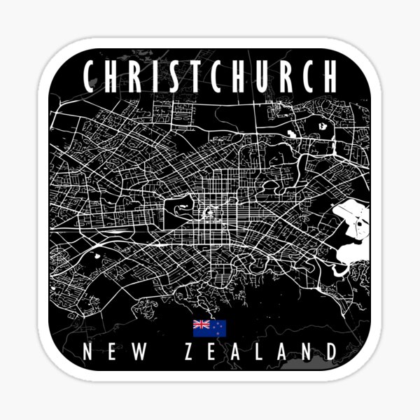 "CHRISTCHURCH MAP NEW ZEALAND" Sticker for Sale by hatimelhag Redbubble
