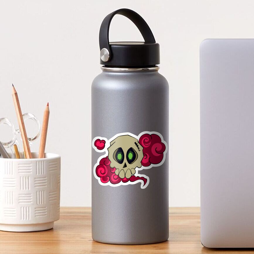Skull with fog (red) Sticker