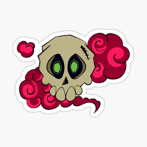 Skull with fog (red) Sticker