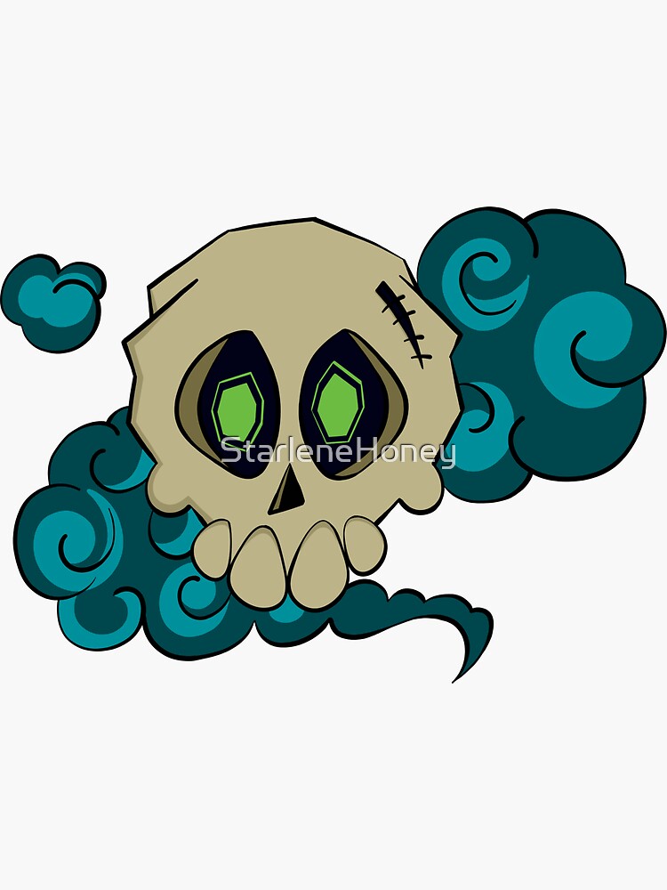 Skull with fog (green) by StarleneHoney