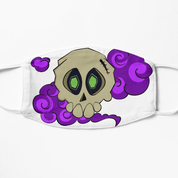 Skull with fog (purple) Flat Mask