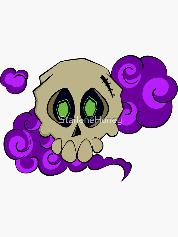 Skull with fog (purple) by StarleneHoney