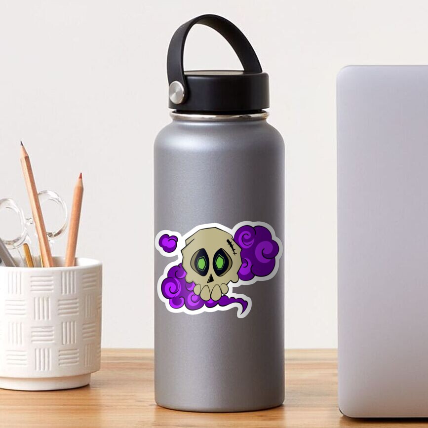 Skull with fog (purple) Sticker
