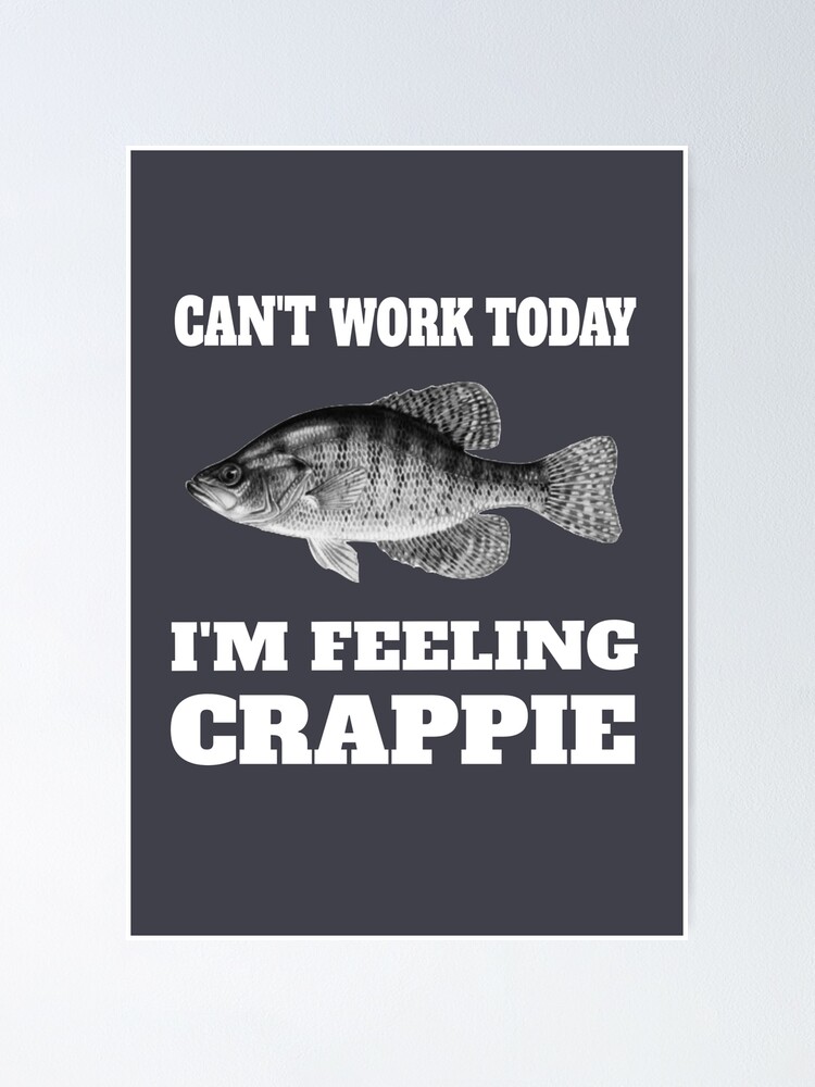  Vintage Cant Work Today I Feel Crappie Funny Fishing T-Shirt :  Clothing, Shoes & Jewelry