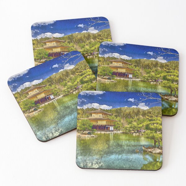 Item preview, Gold Pavilion Kinkaku-ji Kyoto - Digital Painting from Photograph designed and sold by Kara Frias.