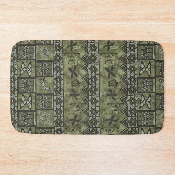 Item preview, Vintage Hawaiian Tapa Muted Green designed and sold by J Marielle Designs.