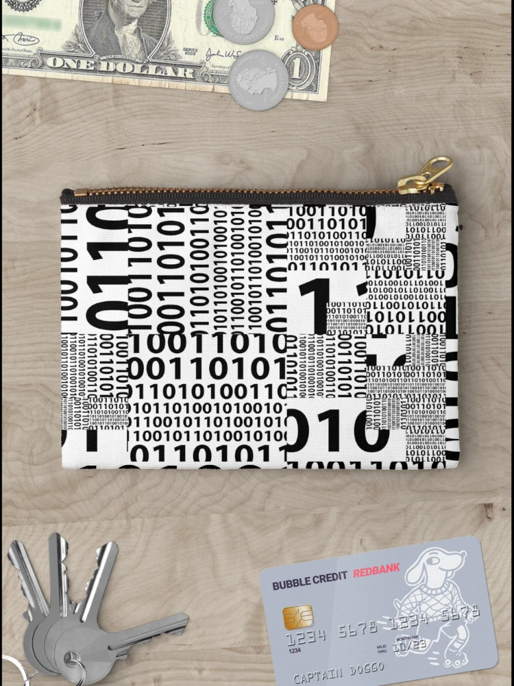Thumbnail 3 of 4, Zipper Pouch, Binary Code designed and sold by springflow.