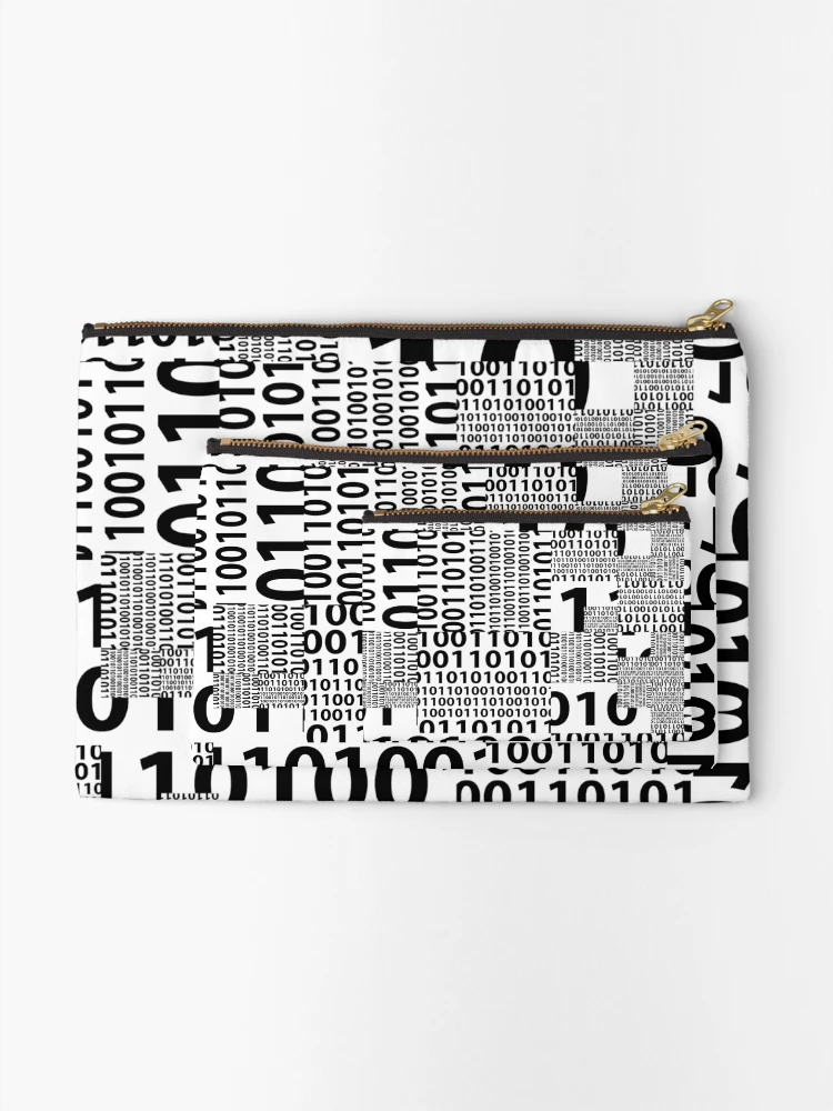 Thumbnail 2 of 4, Zipper Pouch, Binary Code designed and sold by springflow.