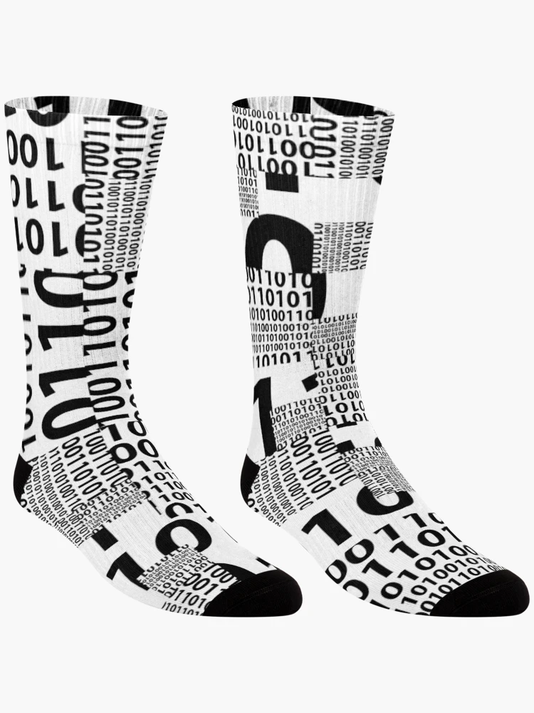Thumbnail 3 of 5, Socks, Binary Code designed and sold by springflow.