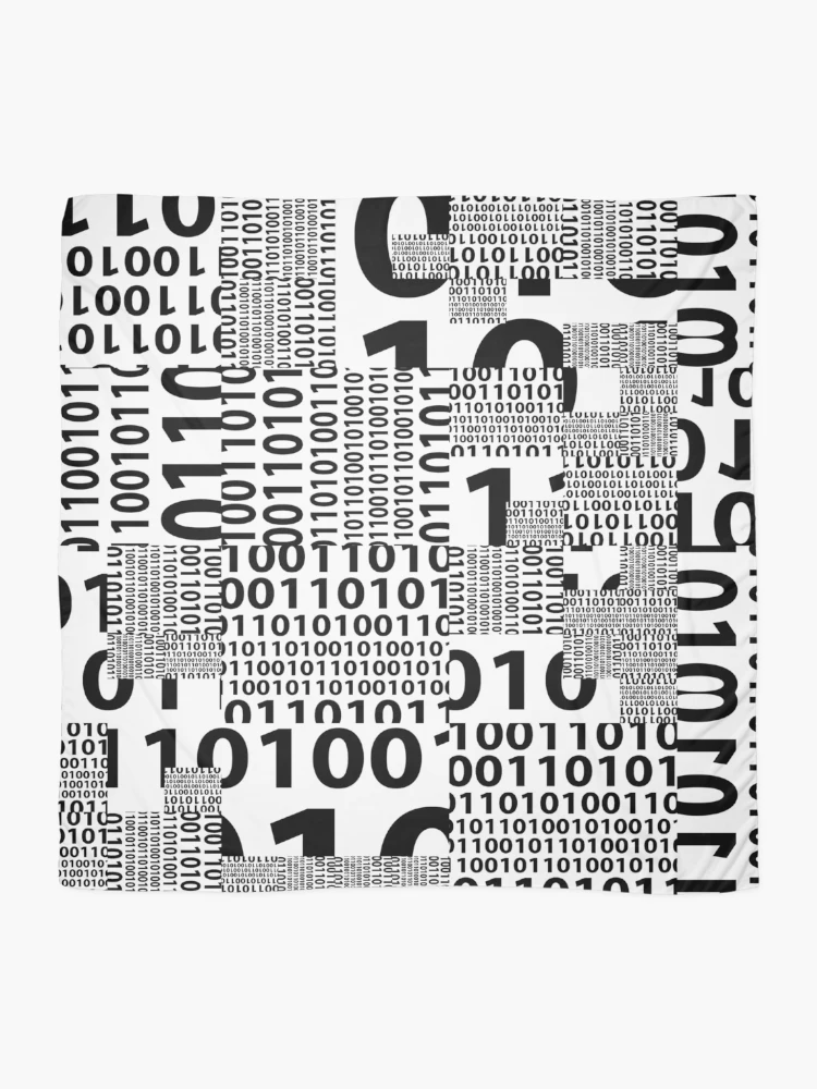 Thumbnail 2 of 3, Scarf, Binary Code designed and sold by springflow.