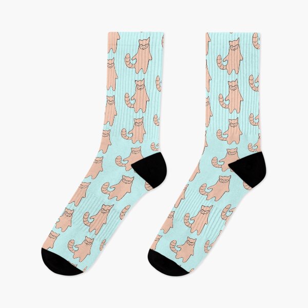 Item preview, Cute Silly Simple Minimalist Pastel Orange Racoon Aqua Pattern designed and sold by Charredsky.