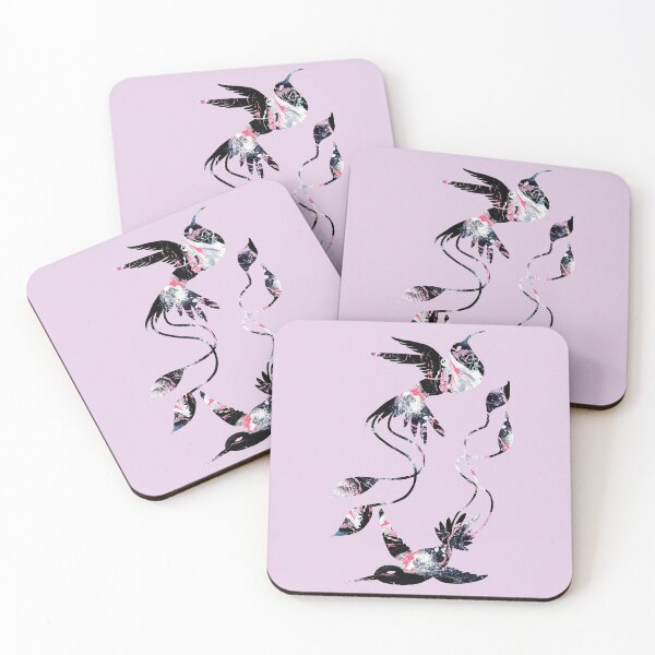 Item preview, Liquid dark dreams drifting apart abstract hummingbirds designed and sold by TitaCris.