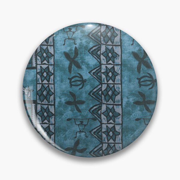 Item preview, Vintage Hawaiian Tapa Ocean Blue designed and sold by J Marielle Designs.