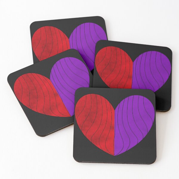 Item preview, Red & Purple Balloon Split Mandala Heart designed and sold by rainestore.