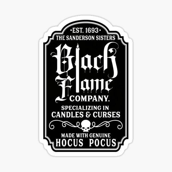 "Black Flame Candle Company Sticker" Sticker for Sale by arkansasmade