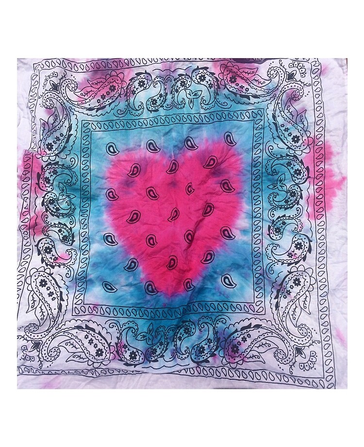 pink and blue bandana