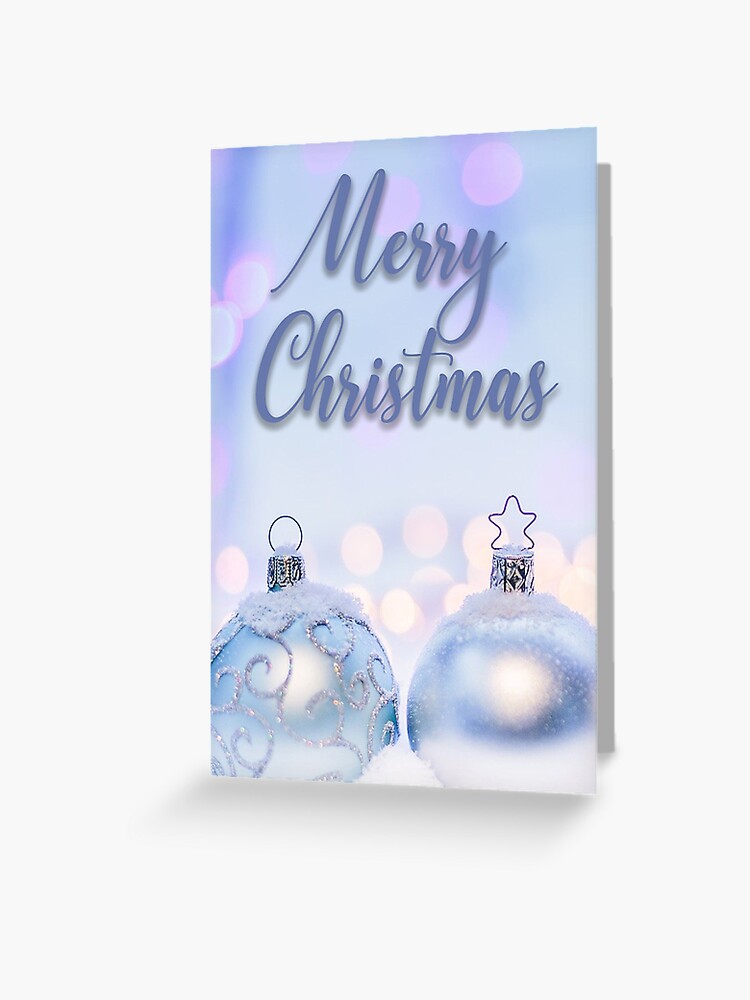 Blue and Silver Christmas Ornament Greeting Card Greeting Card for Sale by  GODS4US