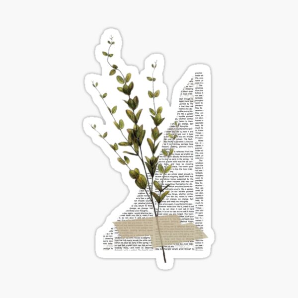 Newspaper Greenery- dark academia collage Sticker for Sale by ninacollages